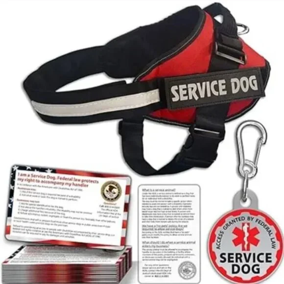 Service Dog Puppy Vest ID Tag 50 ADA Info Card Harness Leash Collar EXTRA LARGE